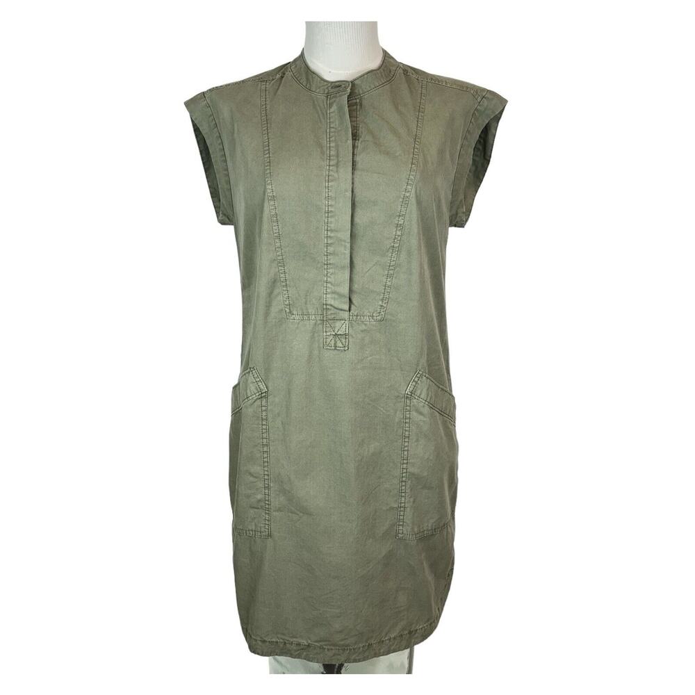 NWT J Crew Women’s Sz 2 Green Cap Sleeve Cargo Shirt Dress. Pockets.‎ Military